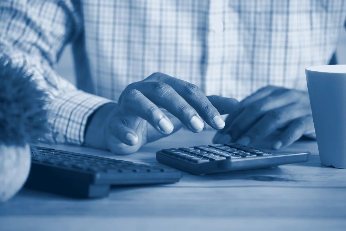 Working through figures on a calculator