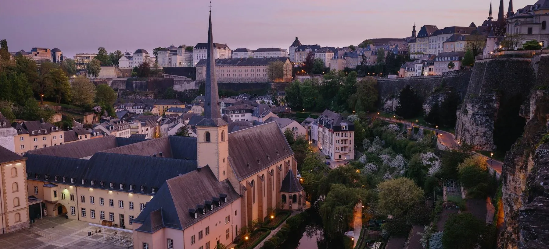 Luxembourg City at dusk